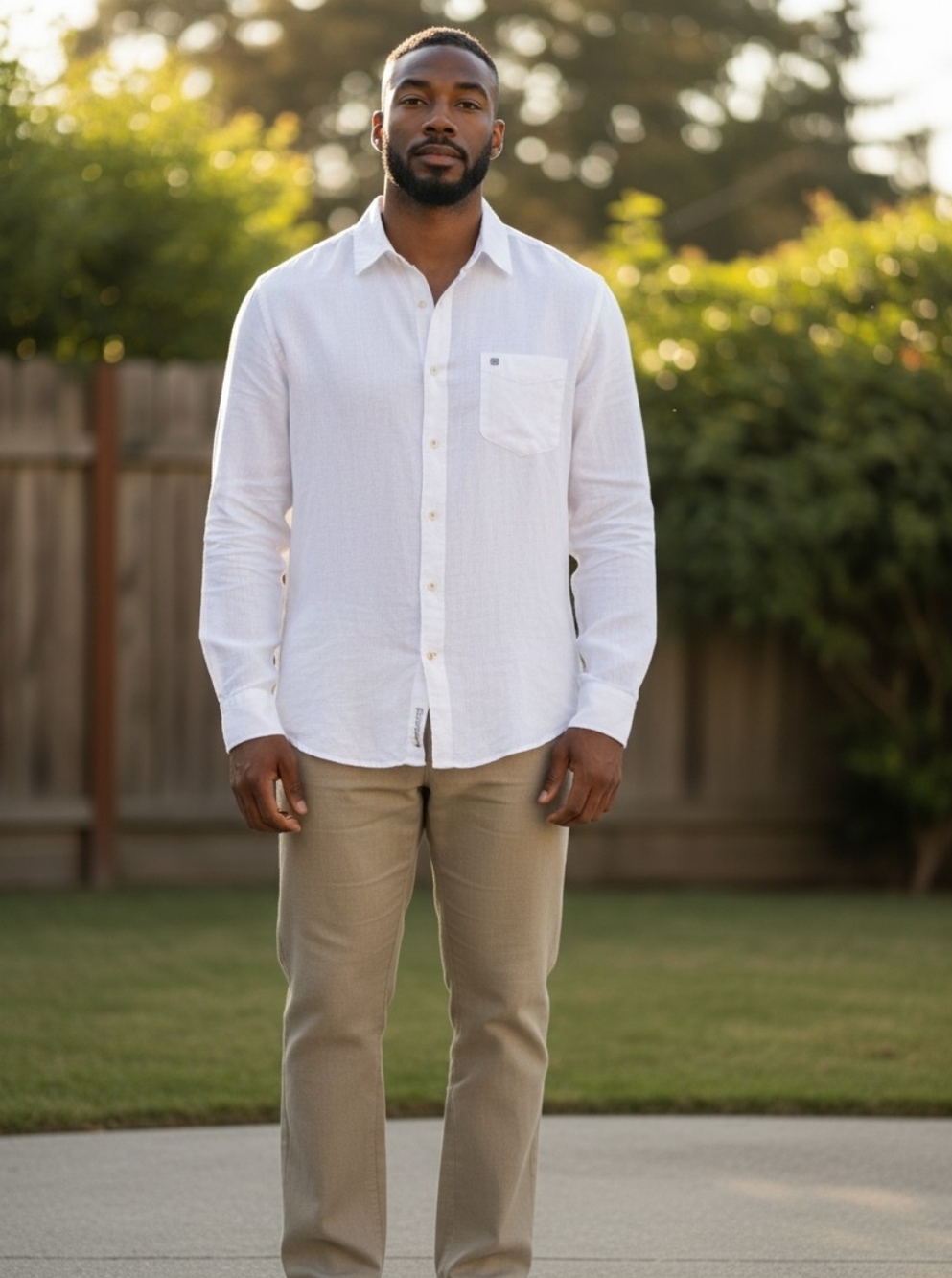 Quiksilver Men's White Button-Down Shirt with Chest Pocket